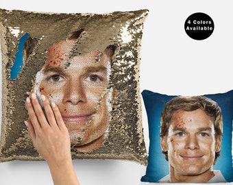 Michael carlyle hall sequin pillow cover, celebrity sequin pillowcase, michael carlyle hall flip sequin pillow case