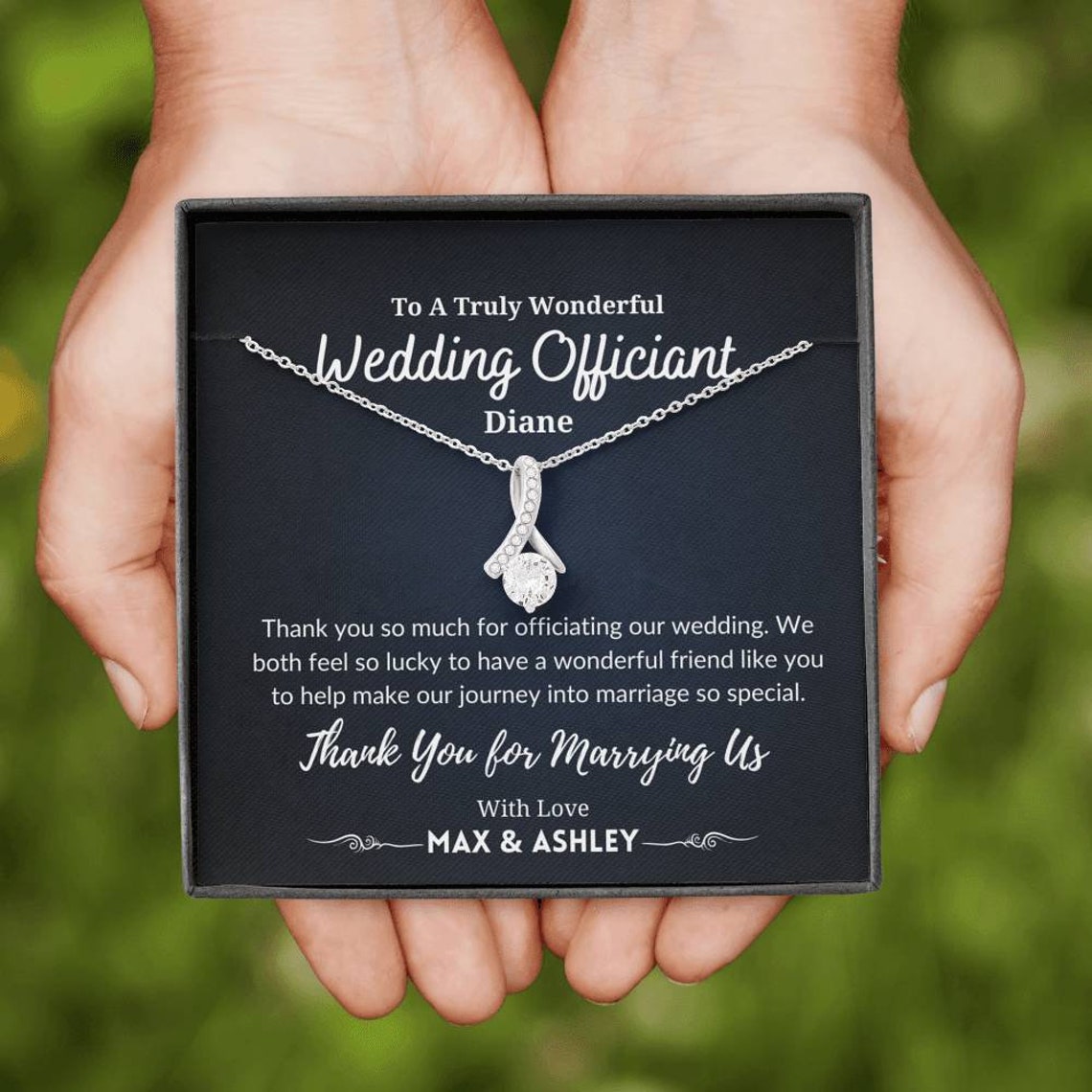 Personalized Wedding Officiant Gift Necklace Gift For Wedding Etsy