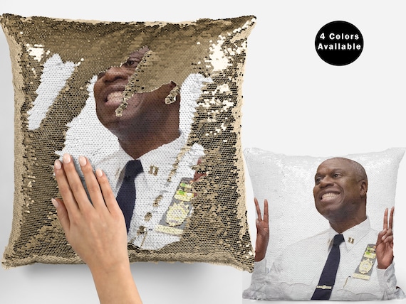 Andre Braugher Peace Sequin Pillow Cover Funny Andre Braugher Sequin Pillowcase Captain Peace Meme Gift Idea Etsy