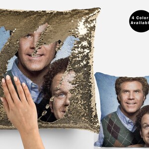 Will ferrell sequin pillow, will ferrell cushion home decor, celebrity pillow case, funny will ferrell flip sequin pillow case gift idea fan