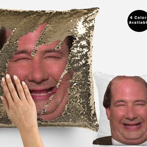 Brian baumgartner sequin pillow cover , flip sequin pillowcase, funny kevin pillow case, brian baumgartner meme pillow cushion gift