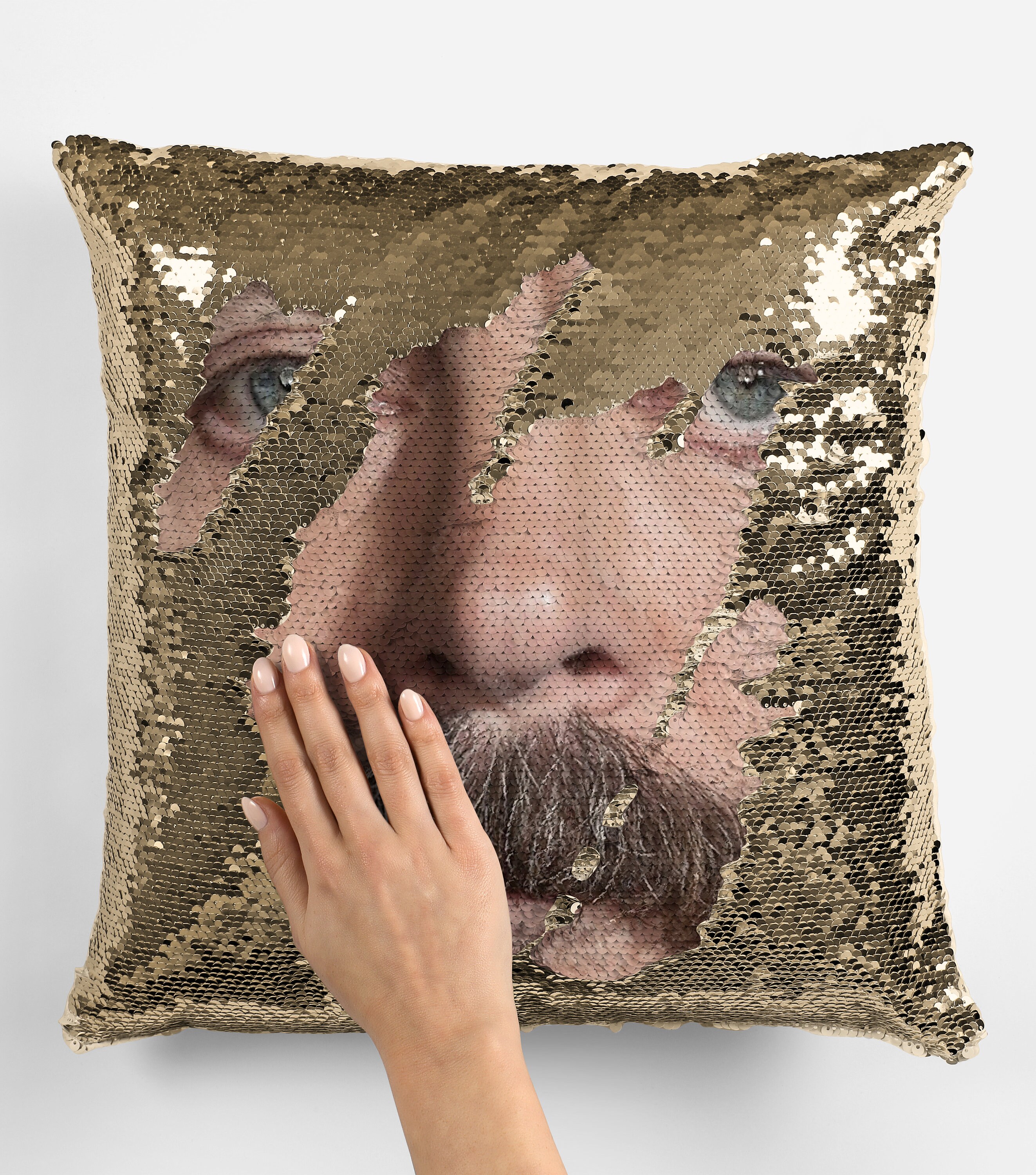 The Rock Meme Face Sequin Pillow Cover Funny the Rock Face -  Norway