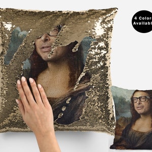 The Rock Meme Face Sequin Pillow Cover, Funny the Rock Face Flip Sequin  Pillowcase, the Rock Face Meme Pillow Gift , Dwayne Johnson Gift 