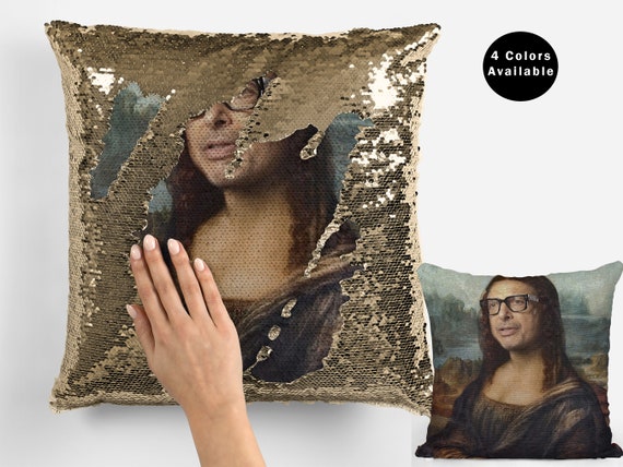 The Rock Meme Face Sequin Pillow Cover Funny the Rock Face 