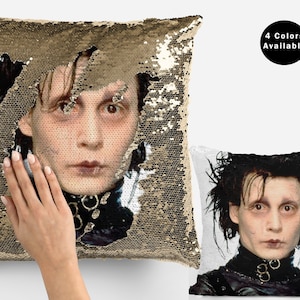 Johnny edward sequin pillow cover, celebrity sequin pillow case, johnny sequin pillow cover pillowcase, pillow cushion