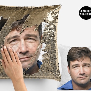 Kyle chandler sequin pillow cover, celebrity pillow cushions, handsome kyle chandler flip sequin pillow case gift, pillow cushion gift