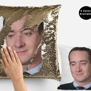 Matthew macfadyen tom sequin pillow cover, celebrity pillow case, matthew macfadyen flip sequin pillowcase, matthew macfayden fan gift