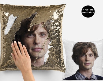 Matthew gray gubler sequin pillow cover, celebrity sequin pillowcase, matthew gray gubler flip sequin pillow case gift idea