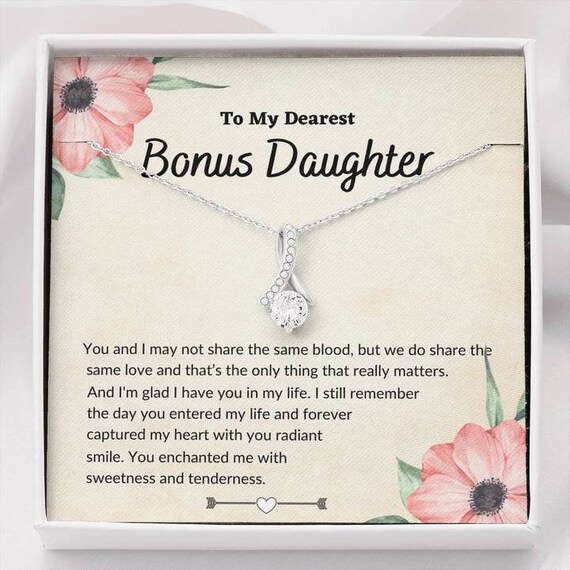 To My Dearest Bonus Daughter Necklace Gift Birthday Gift For Etsy