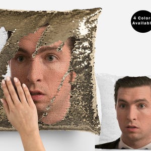 Cousin Nicholas Braun Sequin Pillow Cover, Celebrity Pillow Case, Best Nicholas Braun Flip Sequin Pillowcase Gift Idea For Fans