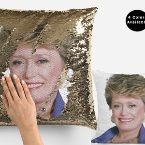 Rue mcclanahan golden sequin pillow cover, celebrity pillow case, rue mcclanahan flip sequin pillowcase gift idea