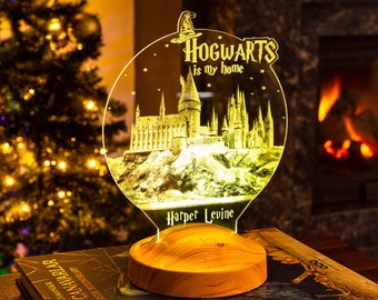 Hogwarts Personalized Lamp | Hogwarts Castle 3D LED Lamp | Acrylic Lamp fan gift Magical night light, gift for Potterheads, HP fans