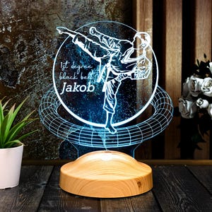 Karate Personalized Night Light - Custom Taekwondo Night Lamp - Martial Arts Gift - Karate Night Light for Boys - Gift for Karate Teacher