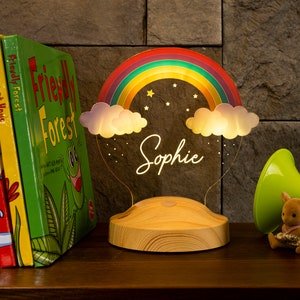 Custom Name Rainbow Night Light - Personalized 3D Night Light - Custom Baby Night Light - Bedroom Bedside Light for Kids - Baby Girl Gift