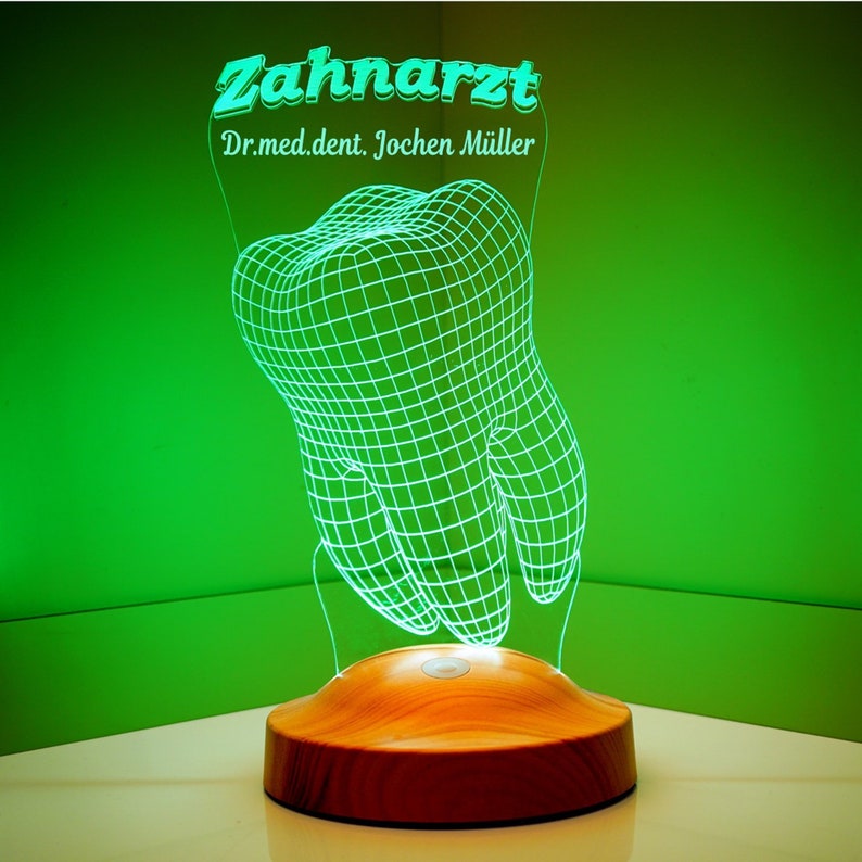 Zahnarztgeschenk Zahn Personalisierte 3D LED Lampe, Abschlussgeschenk, Zukünftiger Zahnarzt, Personalisiertes Nachtlicht zdjęcie 5