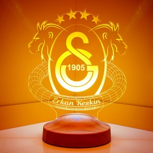 Galatasaray 3D Personalized 7 Color Bedside Lamp Football Gift, Football Turkey Istanbul, Football Night Light, Mauro Icardi, GS Fans image 2