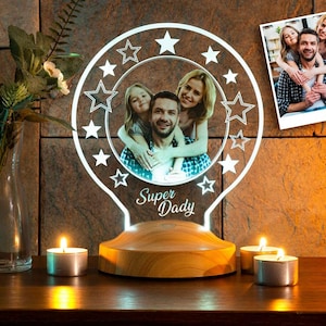 Personalized Night Light Gift for First time Dad Father&#39;s Day, Custom Photo LED Light for Home Decor, First Time Dad Gift, Men&#39;s Gifts