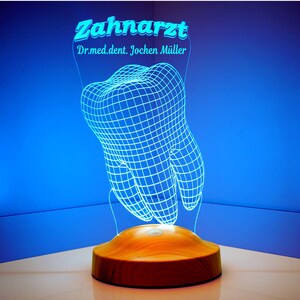 Dentist Gift Tooth Personalized 3D LED Lamp, Graduation Gift, Future Dentist, Personalized Night Light Zahnarzt