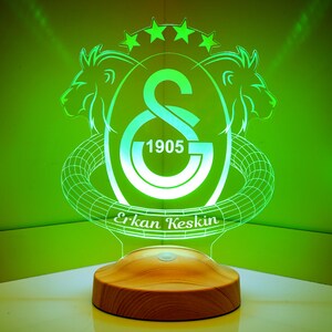 Galatasaray 3D Personalized 7 Color Bedside Lamp Football Gift, Football Turkey Istanbul, Football Night Light, Mauro Icardi, GS Fans image 5
