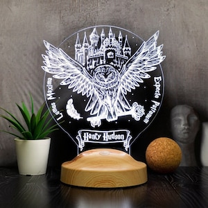 Custom Night Light - Personalized Hedwig Night Lamp - 3D LED Night Light - Acrylic Night Light - Bedside Lamp - 3D LED Lamp - HP Lover Gift