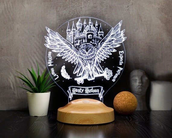 Custom Night Light - Personalized Hedwig Night Lamp - 3D LED Night Light - Acrylic Night Light - Bedside Lamp - 3D LED Lamp - HP Lover Gift
