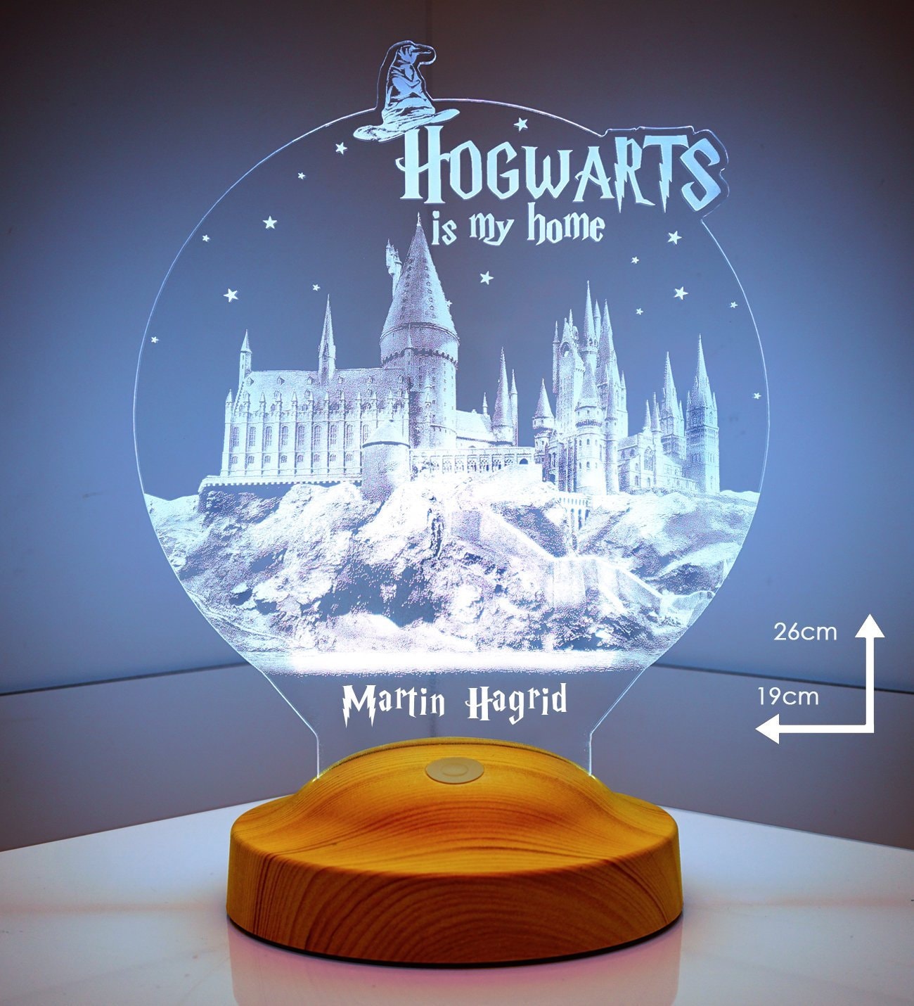 Lampe veilleuse de chevet à piles harry potter poudlard hogwarts avec effet  3d lumière led multicolore - Un grand marché