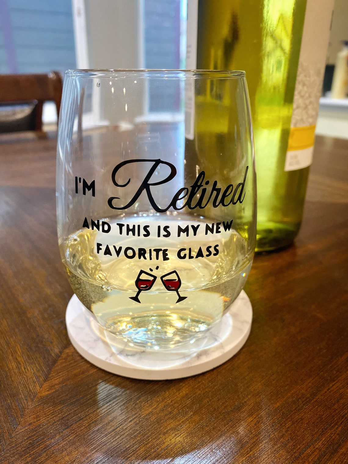 Retirement Wine Glass Funny Retirement Gift Stemless Wine Etsy
