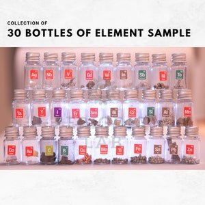30 Bottles Of Element Sample Collection, Periodic Table Of Chemistry