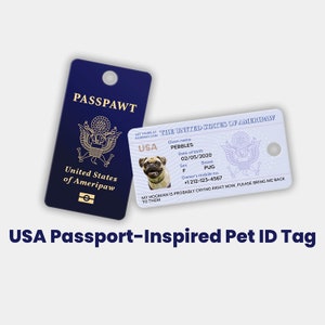 Custom USA-inspired pet dog ID tag (pack of 3s) | United States of Ameripaw | Personalization