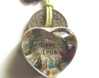 Necklace "My Heart - Ever true" - in Talosel resin