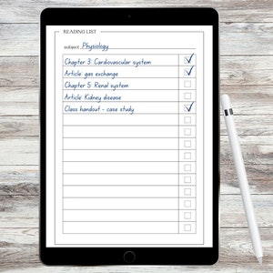 Minimalist Printable PDF Student Reading List - Etsy