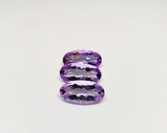 AMETHYSTE ROSE naturelle Parfaite paire de 3 pièces à facettes 20×10×8 mm taille fantaisie 27 carats ovale