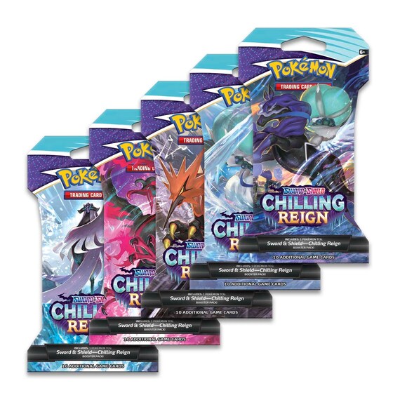 Pokemon Single Pack Chilling Reign Sleeved Booster Pack 10 Etsy