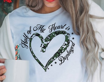 RED Friday Shirt, Half Of My Heart Is Deployed T-Shirt, Military Deployment Shirt, Remember Everyone Deployed Tee, Support Our Troops Gifts