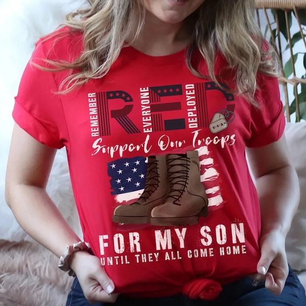 Remember Everyone Deployed For My Son Shirt, Deployment Shirt Military Army Mom Dad T-Shirt RED Friday Military Tee, Army graduation shirt