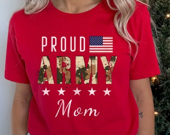 Camiseta de mamá orgullosa del ejército, "Recuerden a todos los que fueron desplegados", "Vestimos rojo el viernes", "Camiseta de despliegue", "Camiseta de mamá del ejército", "Camiseta de graduación del ejército", "Regalos"