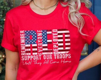 Remember Everyone Deployed Proud Army Mom Shirt We Wear Red - Etsy