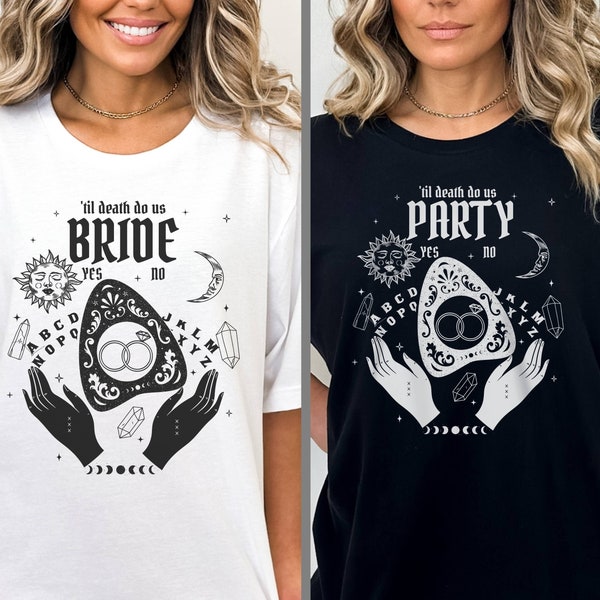 Witchy Bride Bride's Coven Bachelorette Shirt, Tarot Halloween Bachelorette Shirt Gothic EMO Bride Bridesmaid Bachelorette Bridal Party Gift