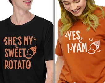 Yes I Yam Funny Thanksgiving Halloween Matching Couple Gift T-Shirt Yes I Yam Funny Thanksgiving Halloween Matching Couple Gift T-Shirt