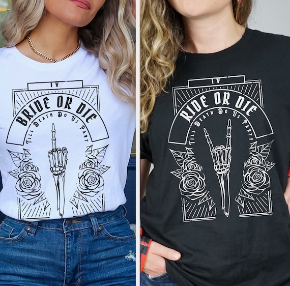 Bride or Die, Till Death Do Us Party Gothic Mystic Bachelorette Shirt, Witchy Tarot Bachelorette Tee, Bohemian Bach Shirt Astrology Themes