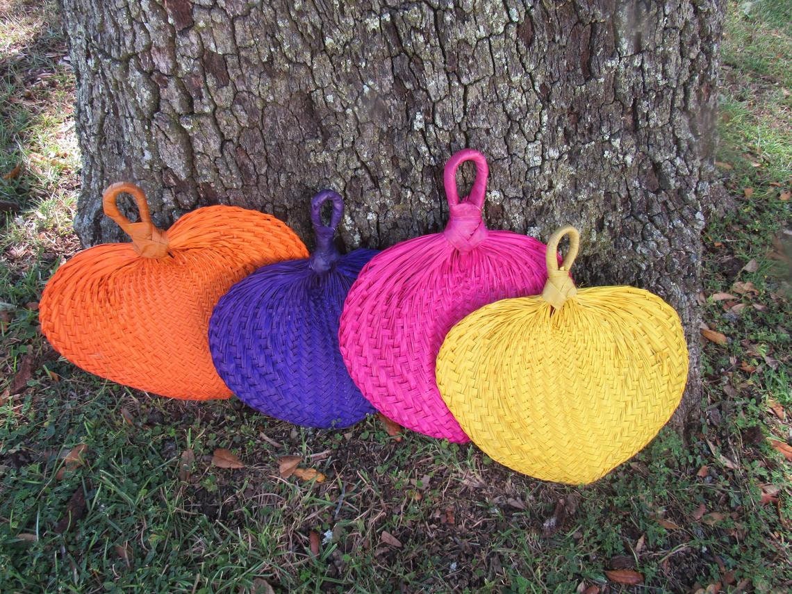 Set of 5 SMALL Color Raffia Fans ALMOST OUT Great for - Etsy
