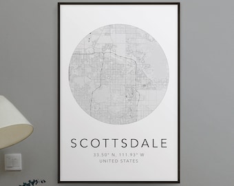 Scottsdale Arizona Map Print | City of Scottsdale Print | Map of Scottsdale Arizona | Minimalist Map Art | Modern Map Art | City Map Print