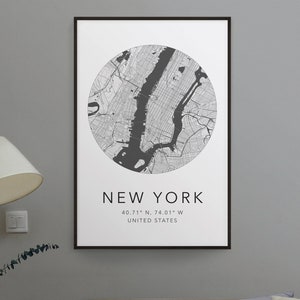 New York Karte Druck | Stadt New York Druck | Karte von New York | Minimalistische Karte Kunst | Moderne Karte Kunst | Stadtplan Druck | Reise kunst | Home Art