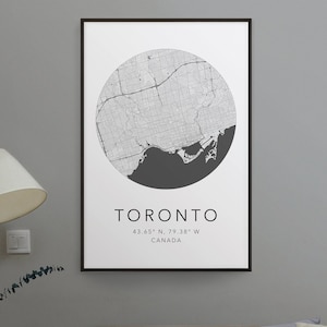 Toronto Map Print | City of Toronto Print | Map of Toronto Ontario | Minimalist Map Art | Modern Map Art | City Map Print | Travel Art