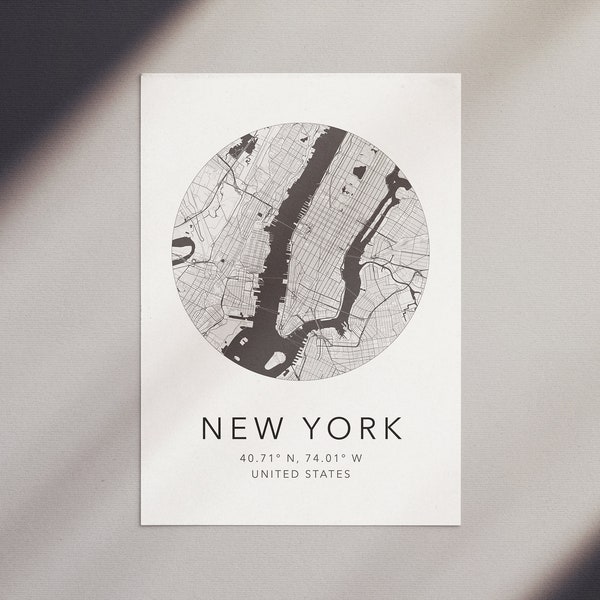 New York Postcard | 6" x 4" | NYC Map | Manhattan Postcard | New York City Maps | New York Map | Travel Postcard