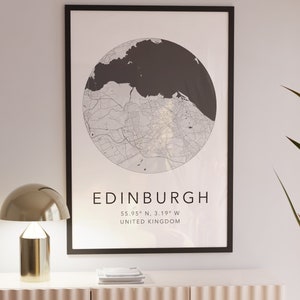 Impressão do mapa de Edimburgo de <br> Entrega Rápida? Impressão de Edimburgo Escócia de <br> Entrega Rápida? Mapa da cidade de Edimburgo | Arte minimalista do mapa | Arte moderna do mapa | Impressão do mapa da cidade