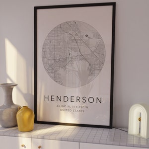 Henderson Karte Print | Henderson Nevada Print | Stadtplan von Henderson | Stadtplan | Minimalistische Karte Kunst | Moderne Karte Kunst | Stadtplan Druck