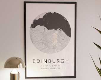 Edinburgh Map Print | Edinburgh Scotland Print | City of Edinburgh Map | Minimalist Map Art | Modern Map Art | City Map Print