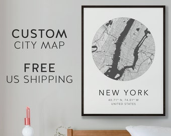 Personalisierter Kartendruck - Jeder Ort | Personalisierter Kartendruck | Stadtplan | Stadtplan Druck | Deine Wahl | Personalisiertes Karte Poster | Stadtplan Kunst