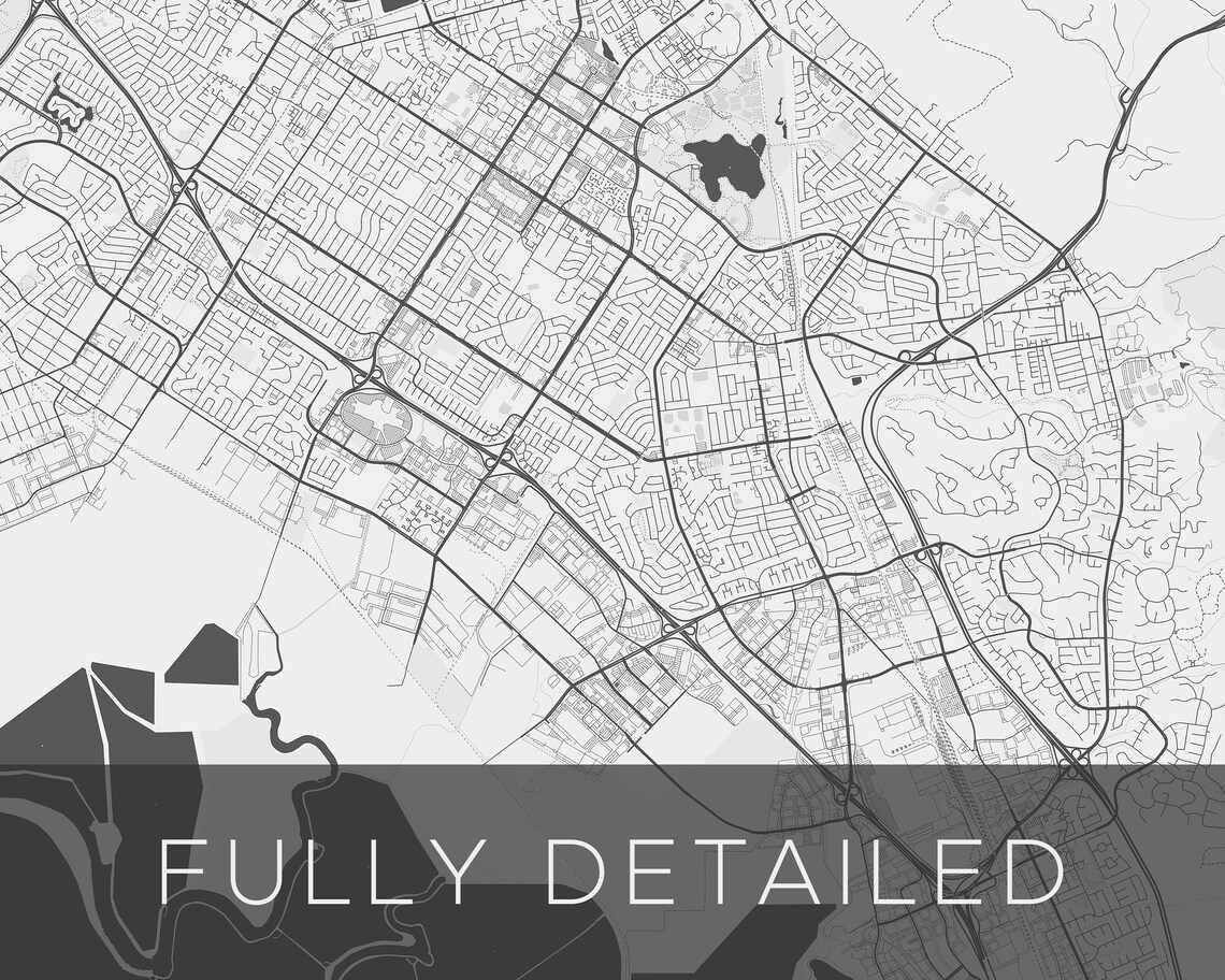 Fremont Map Print City of Fremont Print Map of Fremont - Etsy